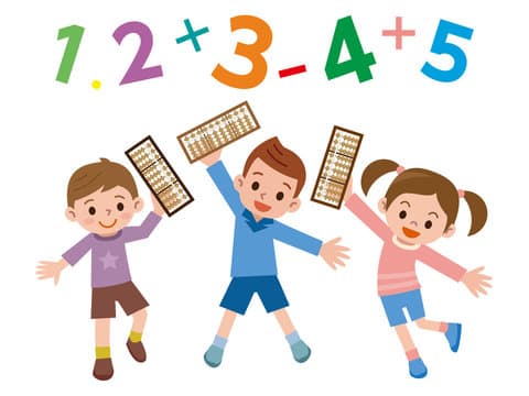 Children having fun learning with the abacus